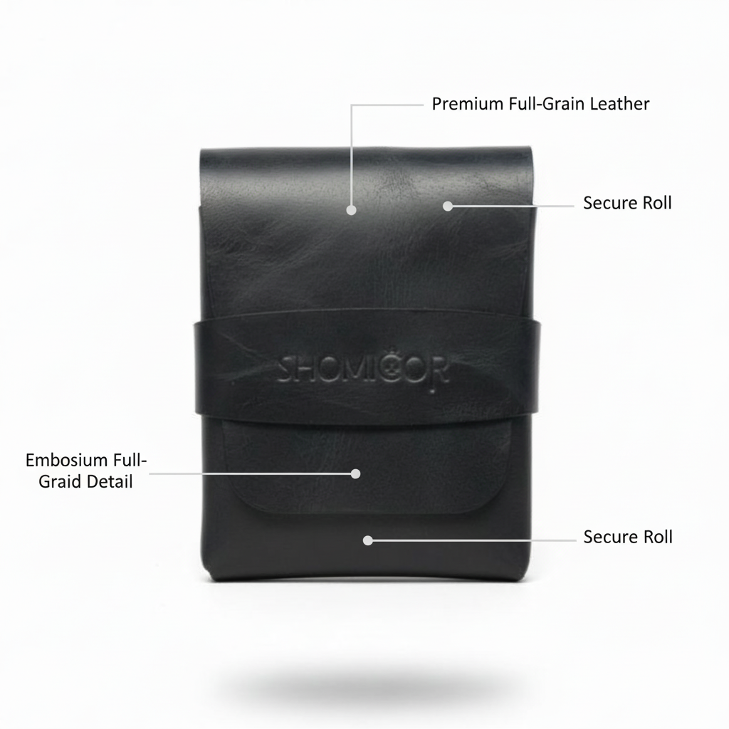 Black Leather Pouch Product Showcase